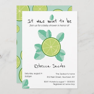 Lime and mint Baby Shower Invitation