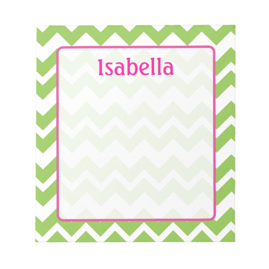 Lime and Pink Chevron Zigzag Notepad