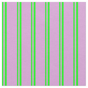 Lime and Plum Striped Pattern Fabric