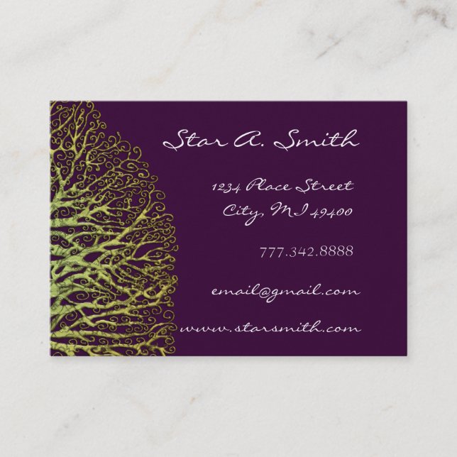 Lime and Plum Tree Business Card (Front)