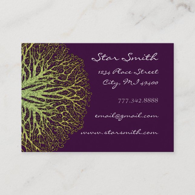Lime and Plum Tree Business Card (Front)