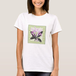 Lime and Purple Cattleya Orchid Botanical T-Shirt