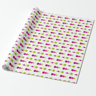 Lime And Purple Circles Dots Pattern Wrapping Paper