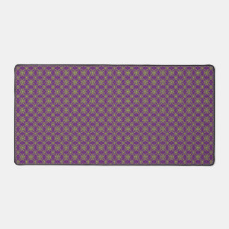 Lime And Purple Pattern Desk Mat