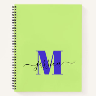 Lime and Purple Personalized Monogram Notebook