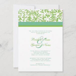 Lime and Teal Wedding Invitation