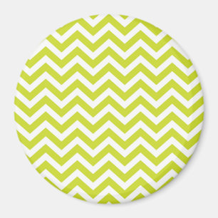 Lime and White Chevron Design Magnet