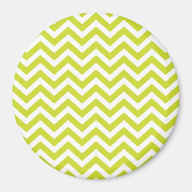 Lime and White Chevron Design Magnet (Front)