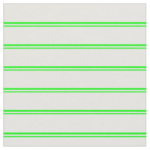 Lime and White Coloured Stripes Pattern Fabric