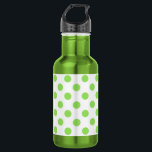 Lime and white polka dots 532 ml water bottle<br><div class="desc">Lime and white polka dots</div>