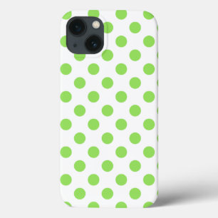 Lime and white polka dots Case-Mate iPhone case