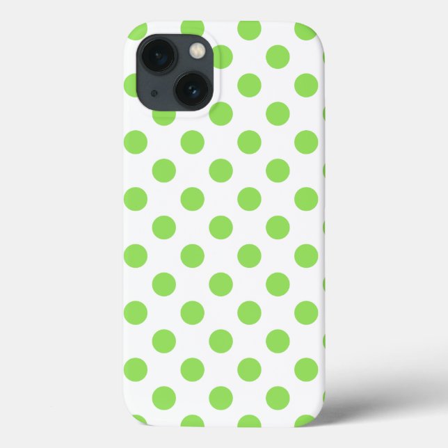 Lime and white polka dots Case-Mate iPhone case (Back)