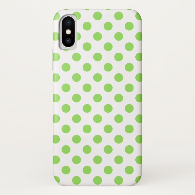 Lime and white polka dots Case-Mate iPhone case (Back)