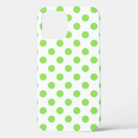 Lime and white polka dots