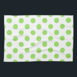 Lime and white polka dots kitchen towel<br><div class="desc">Lime and white polka dots</div>