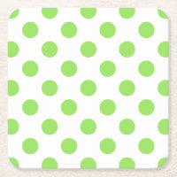 Lime and white polka dots