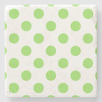 Lime and white polka dots