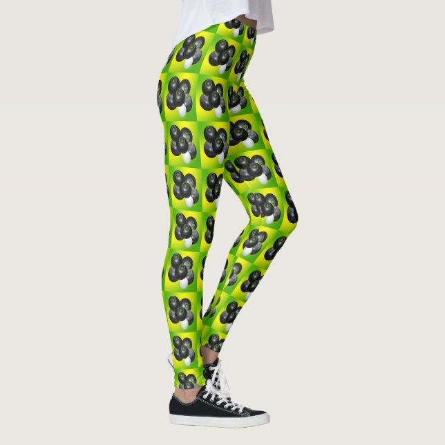 Lime And Yellow Lawn Bowls Pattern, Leggings (Right)