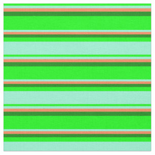 Lime, Aquamarine, Coral & Green Coloured Pattern Fabric