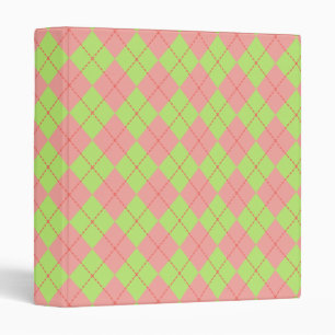 Lime Argyle Binder