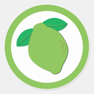Lime aromatisé cercle autocollant étiquette