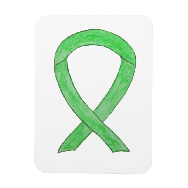 Lime Awareness Ribbon Art Custom Design Magnets (Vertical)