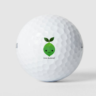 Lime Awesome Kawaii Lime Golf Balls