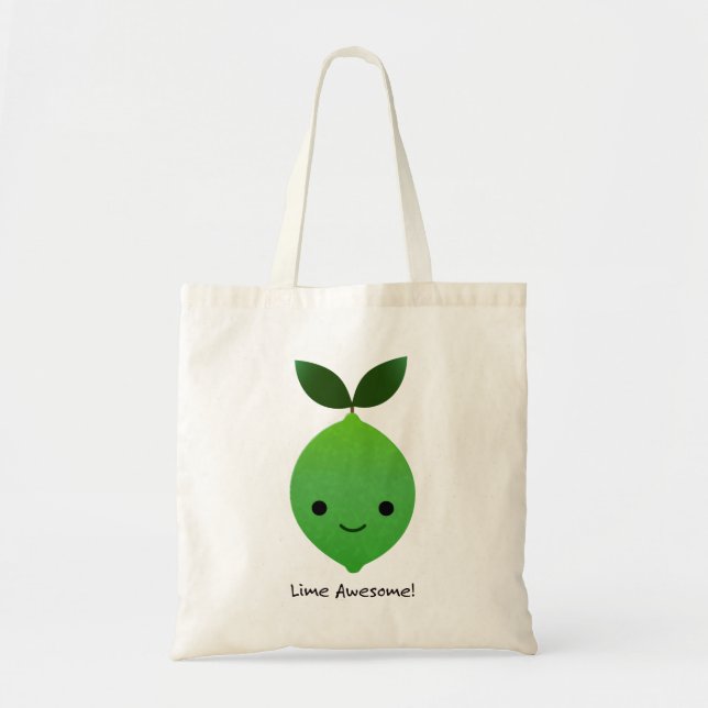 Lime Awesome Kawaii Lime Tote Bag (Front)