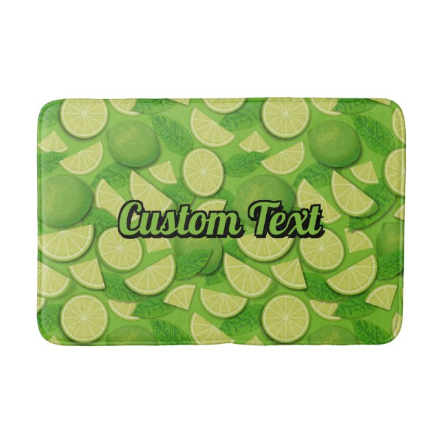 Lime Background Bath Mat (Front)