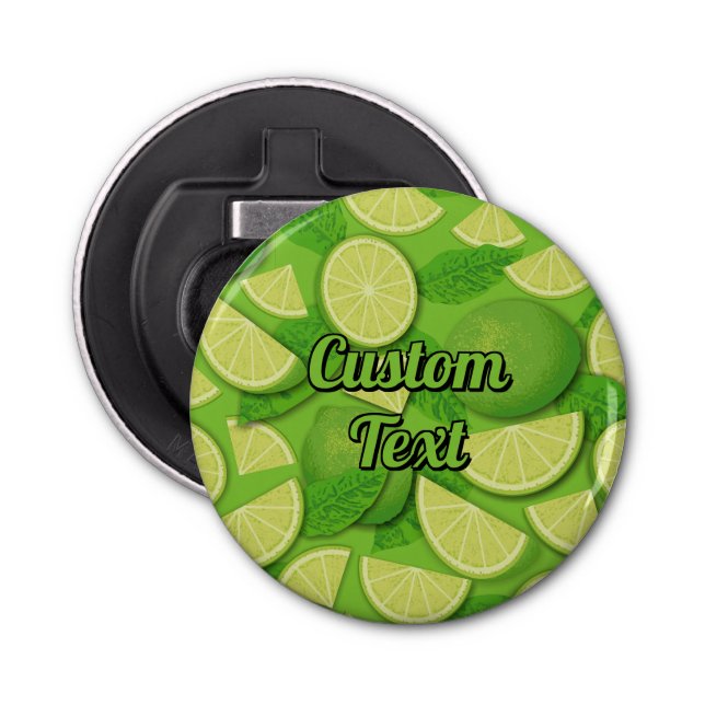 Lime Background Bottle Opener (Front)