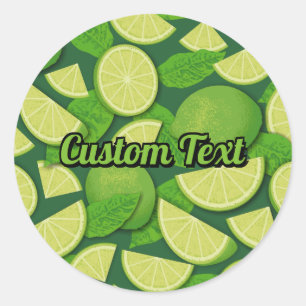 Lime Background Classic Round Sticker