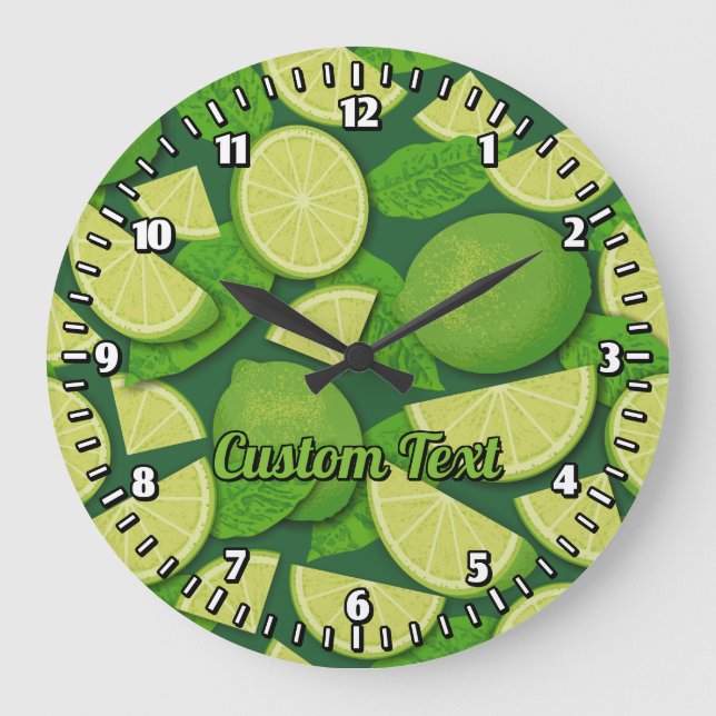 Lime Background Large Clock (Front)