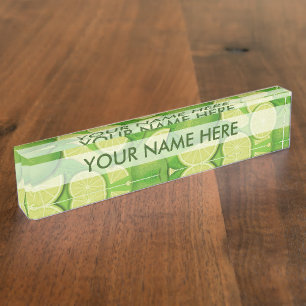 Lime Background Nameplate