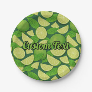 Lime Background Paper Plate