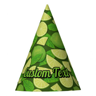 Lime Background Party Hat