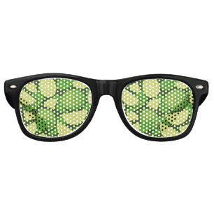 Lime Background Retro Sunglasses