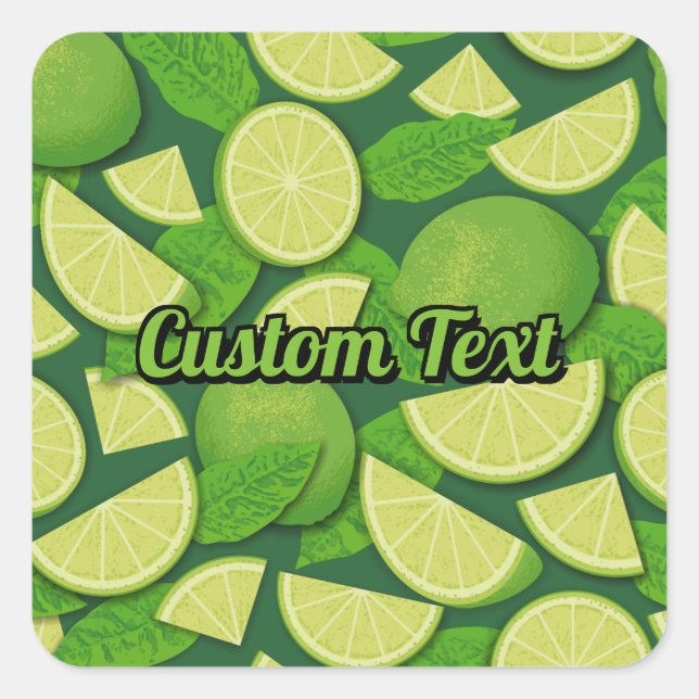 Lime Background Square Sticker (Front)