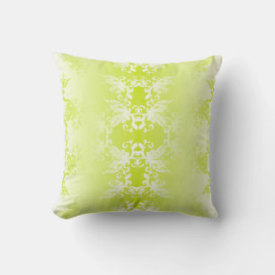 Lime Baroque Bloom Throw Pillow