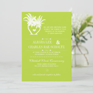 Lime Beach Palm Tree Destination Chalkboard Invitation
