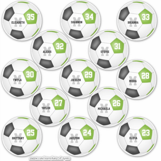lime black individual soccer players (Front)