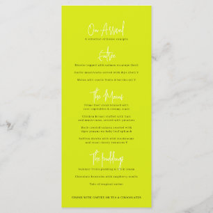 Lime blossom sketch mono wedding  menu