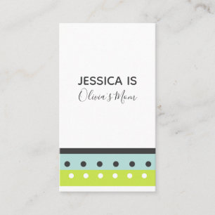 Lime, Blue and Grey Dots and Stripes Mommy Card