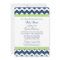Lime Blue Chevron Custom Baby Shower Invitations