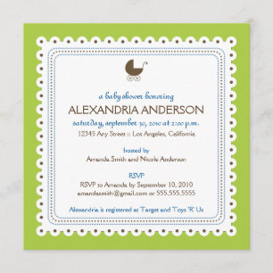 Lime/Blue Precious Custom Baby Shower Invitation
