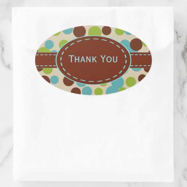 Lime Bouncing Dots Thank You Stickers (Bag)