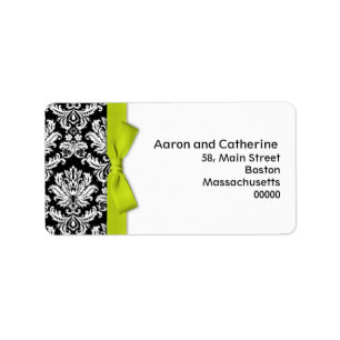 Lime Bow Damask Étiquettes de adresse