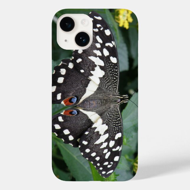 Lime Butterfly and Flowers Case-Mate iPhone Case (Back)