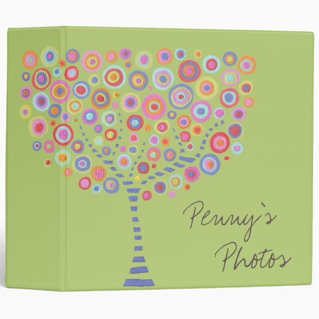 Lime Candy Trees Name Custom Photo Album Binder (Front/Spine)