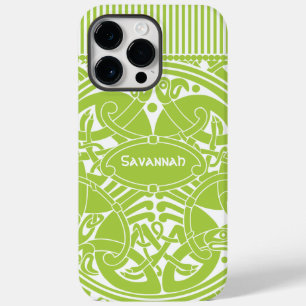 Lime Celtic Bird Circle Personalized iPhone Case-Mate iPhone 14 Pro Max Case