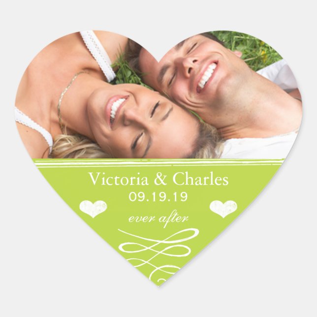 Lime Chalkboard Wedding Save the Date Seal (Front)